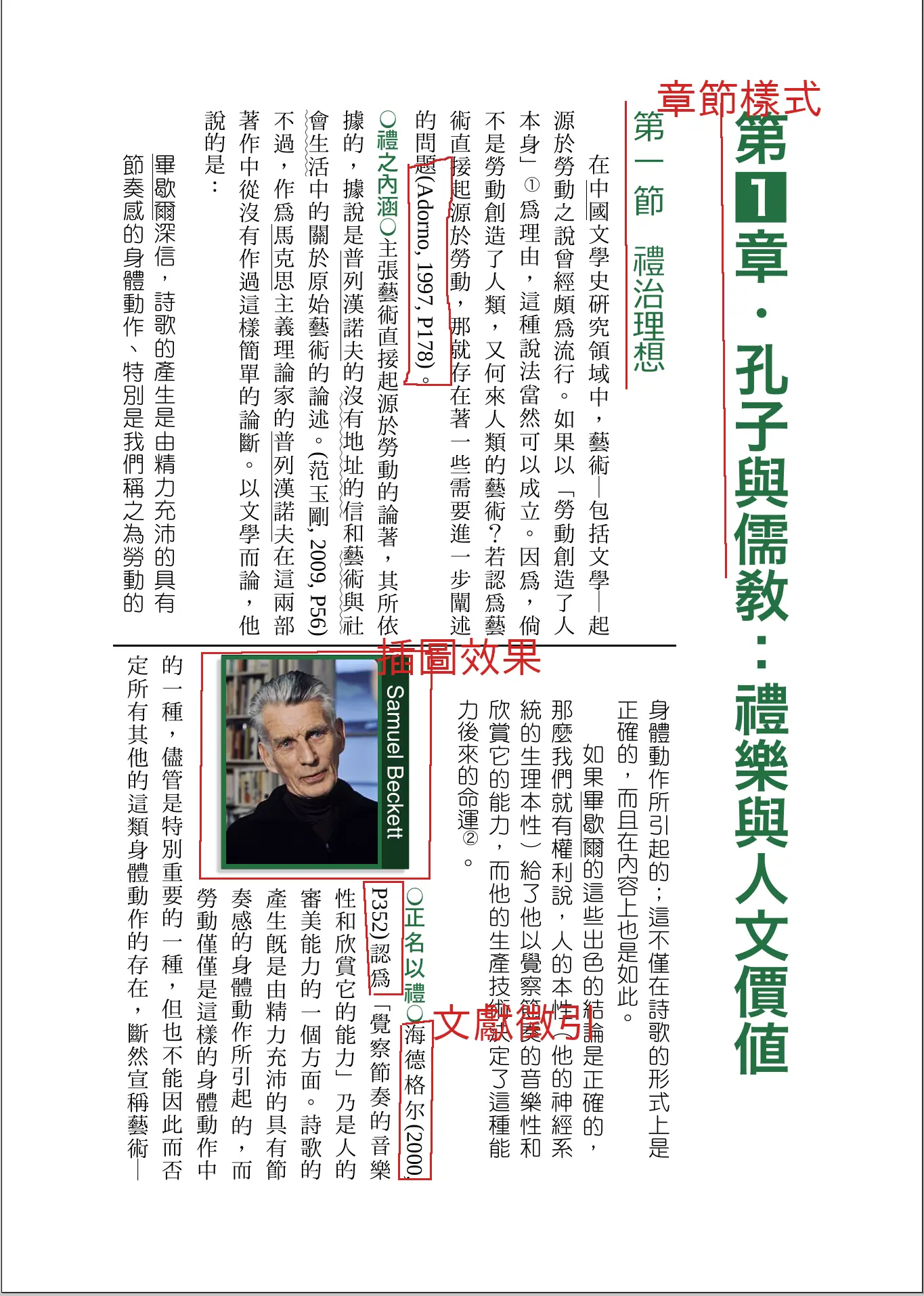 正文章節標題樣式